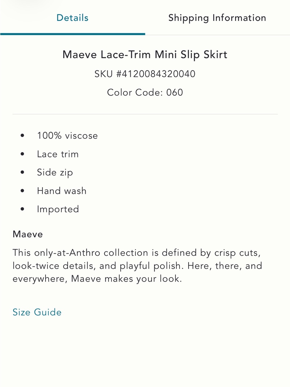 Anthro Maeve lace trim mini slip skirt - Picture 4 of 5